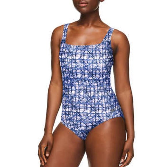 Speedo Other - Size 8 NEW Speedo Women's 1 Piece Swimsuit Square Top | Blue Bathing Suit